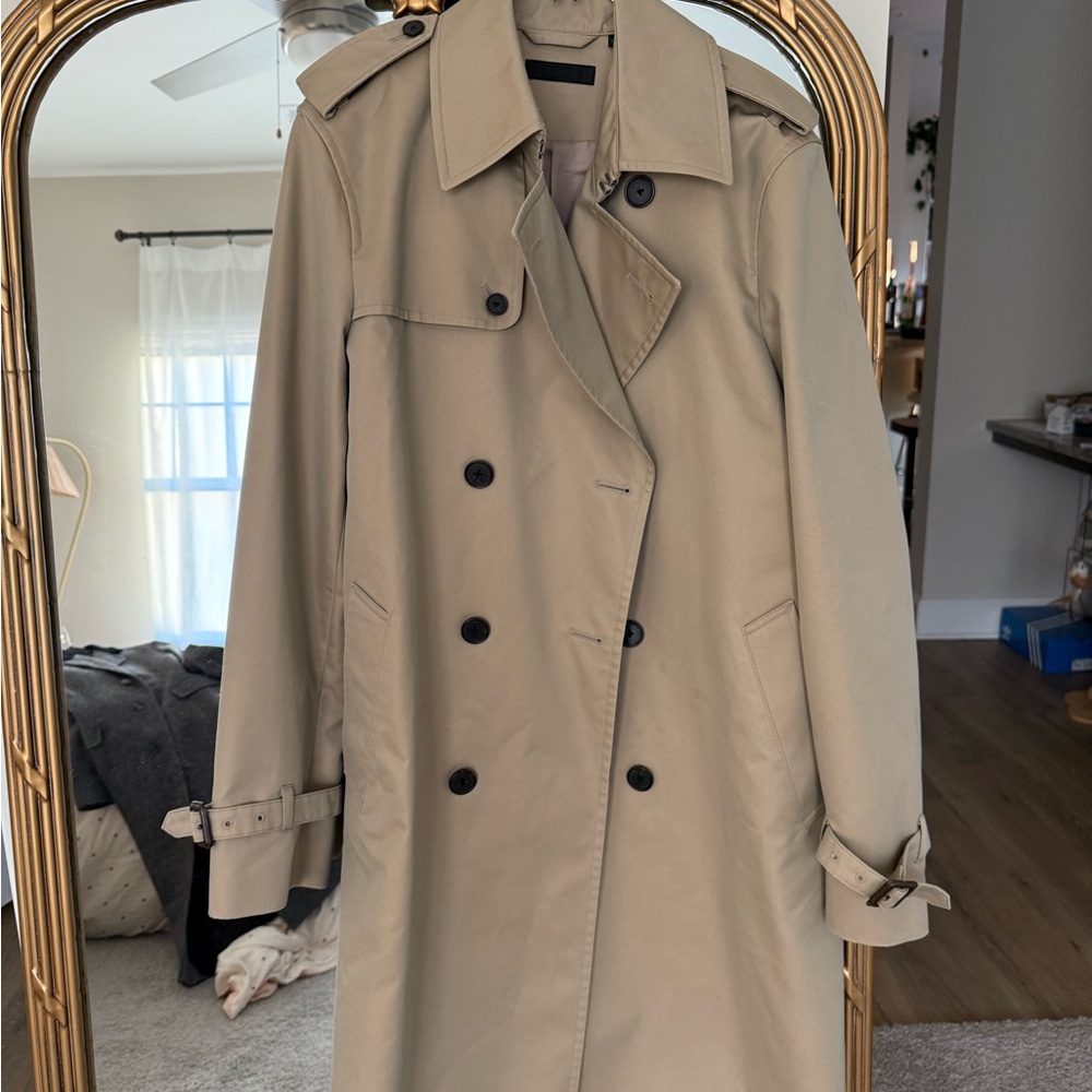 Uniqlo Tan Double-Breasted Trench Coat